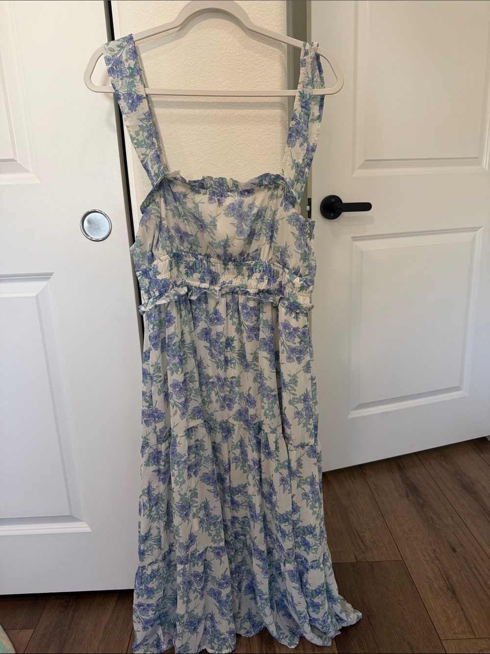 Dizzire Women' Blue Floral Ruffle Sundress